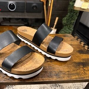 Reef Black Double Strap Women's Sandals